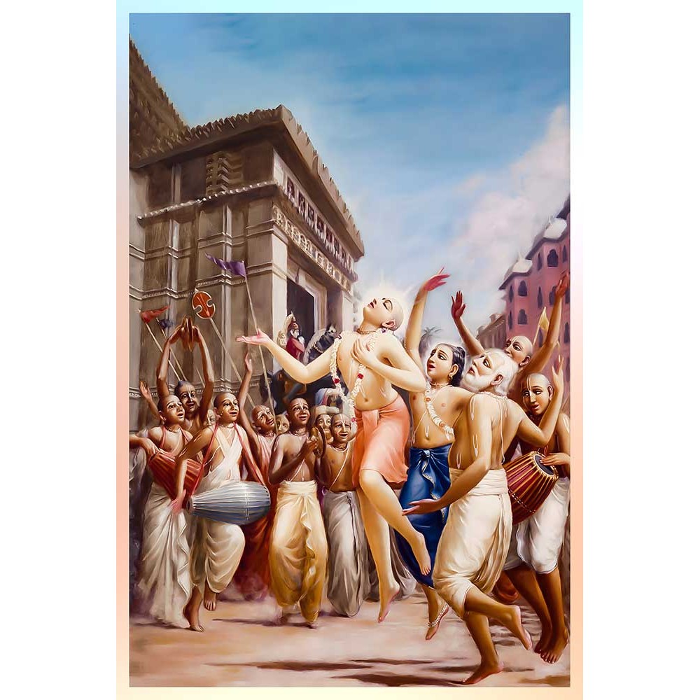 Chaitanya Mahaprabhu Stream Hare Krishna Kirtan Painting