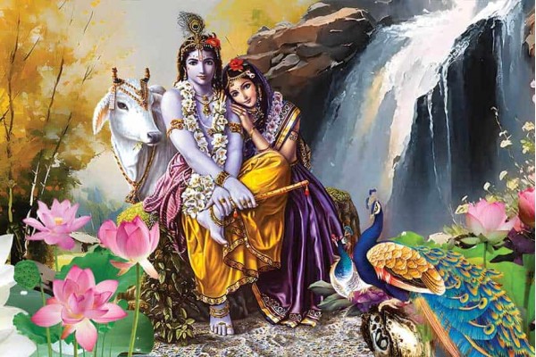 Radha Krishna Painting Large Size Canvas Wall Painting L