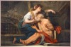 Cimon and Pero Roman Charity 19th century Painting