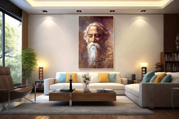 Portrait Of Nobel Laureate Rabindranath Tagore Painting