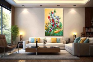 9 koi fish painting Feng Shui Vastu for bedroom