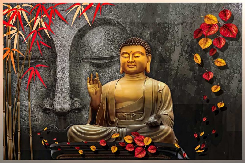 KYARA ARTS Big Size Multiple Frames, Beautiful Buddha Wall Painting for  Living Room, Bedroom, Office, Hotels, Drawing Room Wooden Framed Digital  Painting (50inch x 30inch) : Amazon.in: Home & Kitchen
