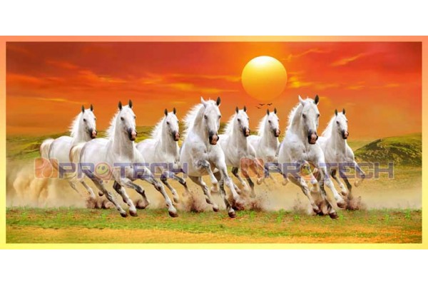 001 Feng shui eight horses vastu painting big size canvas L