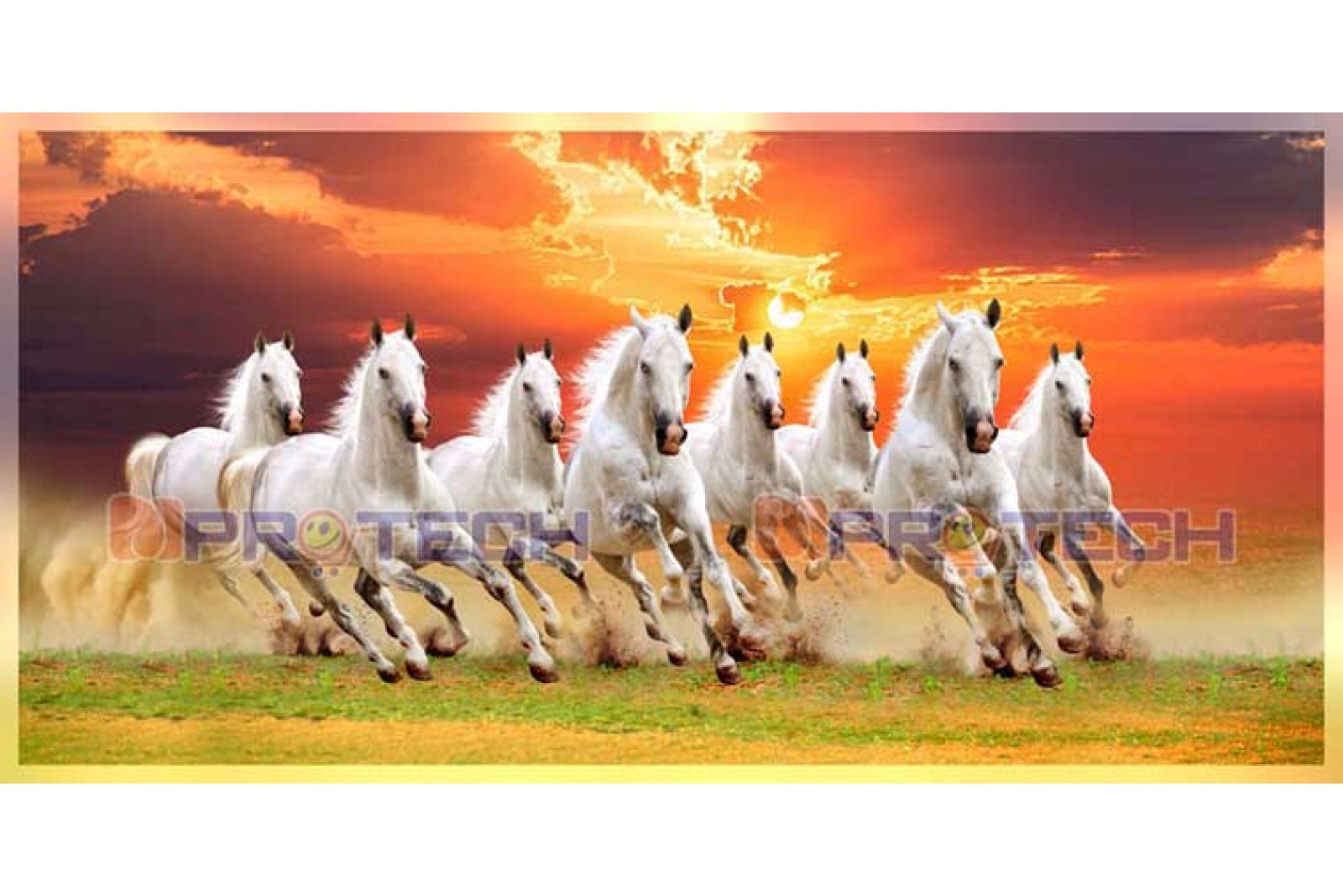 feng shui eight horse vastu painting wall canvas big size canvas S