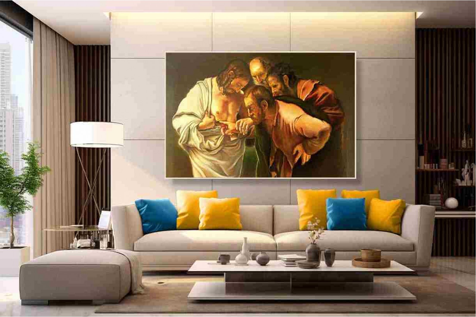 The incredulity of Saint Thomas by Caravaggio Painting On Canvas