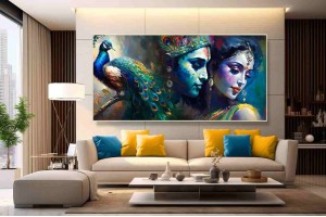 Radha Krishna love painting on canvas