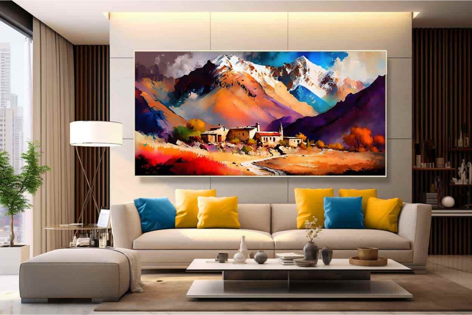 leh ladakh mountain landscape painting