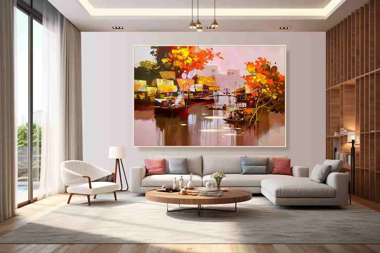 Beautiful Nature Scenery Premium Canvas Print Wall Painting at Rs 1799.00 |  Scenery Paintings | ID: 2850527513688