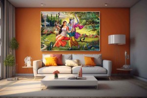 Best Radha Krishna Painting On Canvas Bkr2160