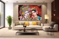 Radha Krishna painting in bedroom large canvas L