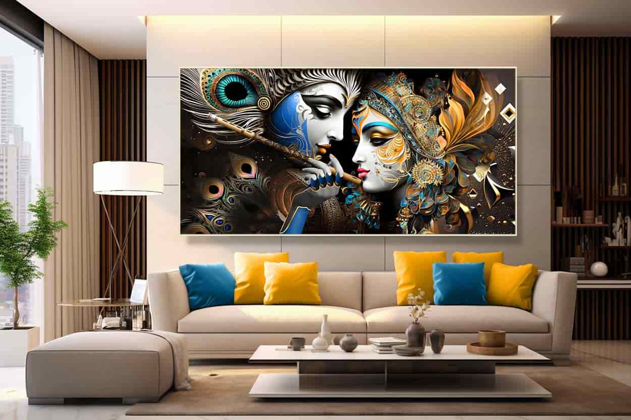 SAF Radha Krishna Painting for Home & Office Decoration (30 X 2 X 30 cms)  SAANF915G613L : Amazon.in: Home & Kitchen