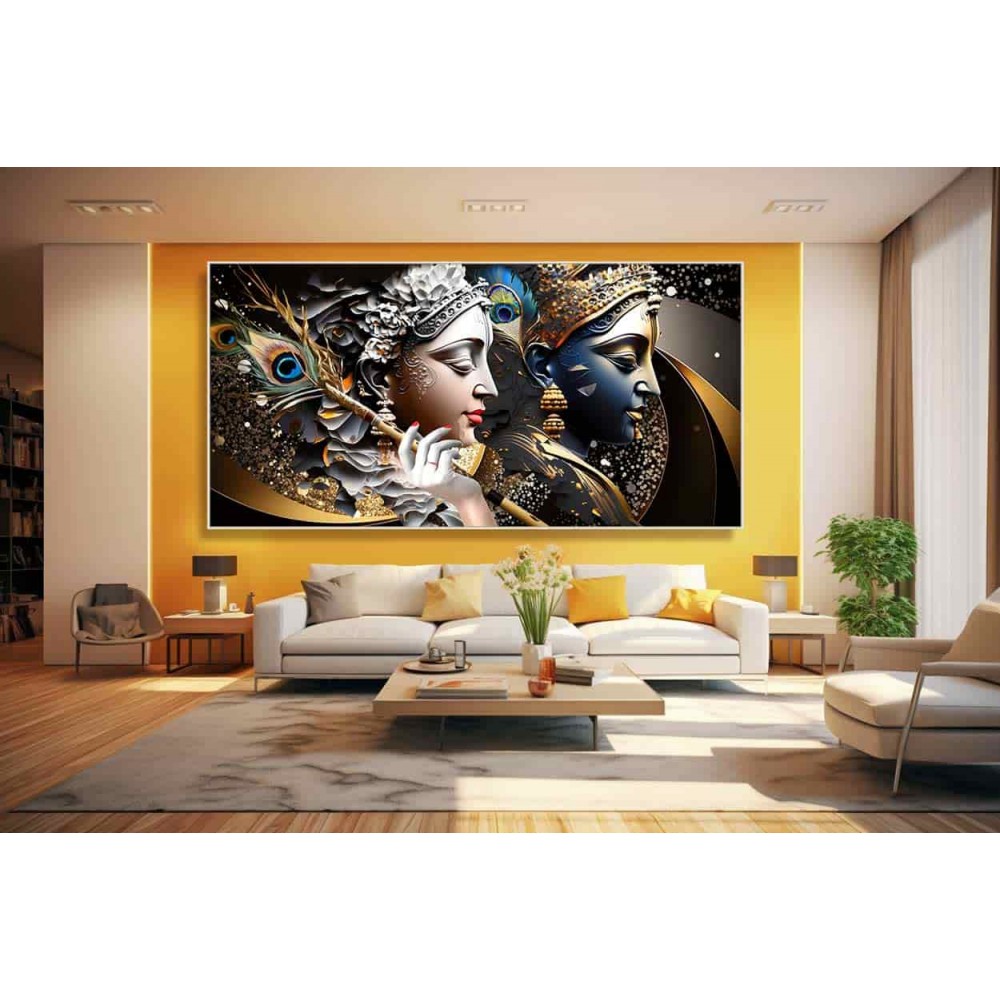 A Krishna Image romantic Radha Krishna love Painting for High Class Flat