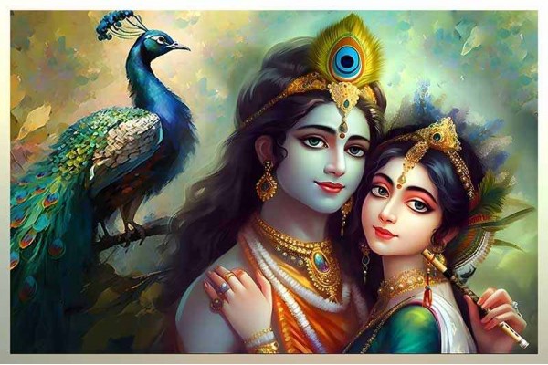 lord krishna images with cow canvas painting baby Krishna