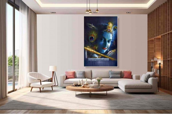 romantic radha krishna love painting wall canvas