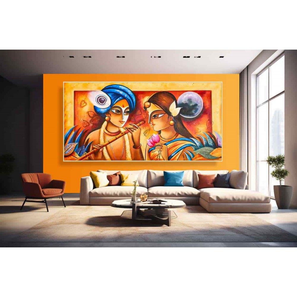 007 Modern art radha krishna painting wall canvas L