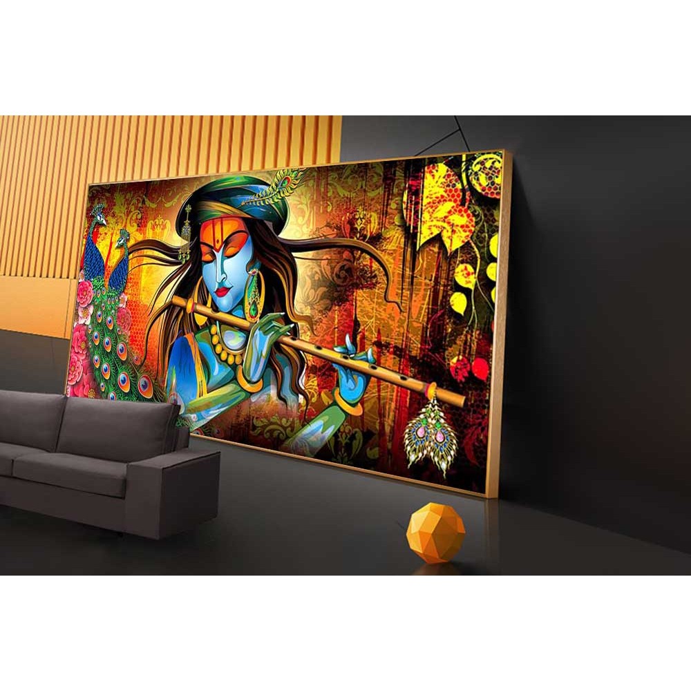 001 Modern art radha krishna painting wall canvas S