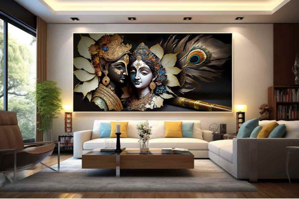 radha krishna love krishna bhagwan painting on canvas