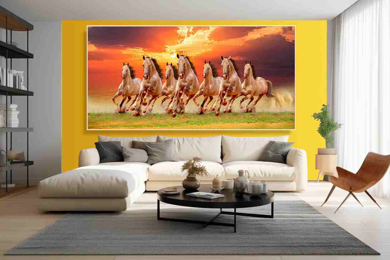 seven running horses wall art