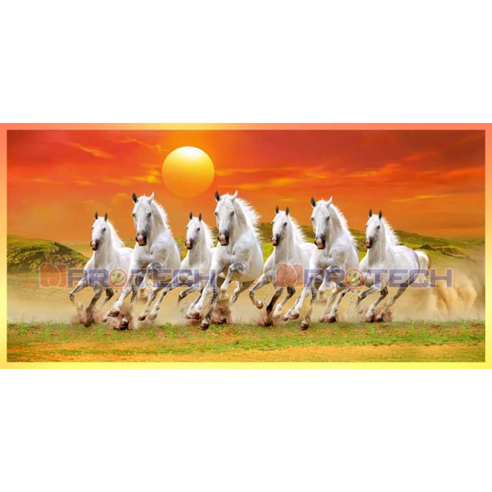 017 Best 7 running horse painting vastu horses wall canvas L