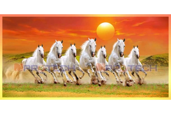 008 Best 7 running horse painting vastu horses wall canvas L