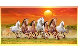 008 Best 7 running horse painting vastu horses wall canvas L