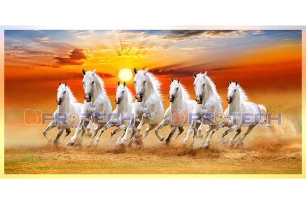 A Sunrise with Seven Running Horses Painting vastu for home