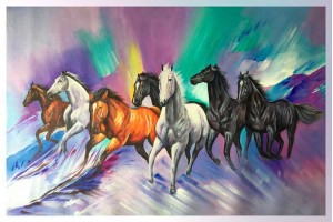 seven running horses painting