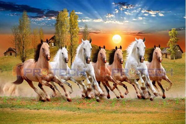 022 Best 7 horse painting seven running horses vastu painting L