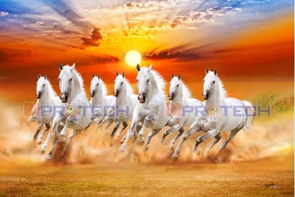 033 Best 7 Horses Vastu Painting On Canvas Feels Real Prosperity L