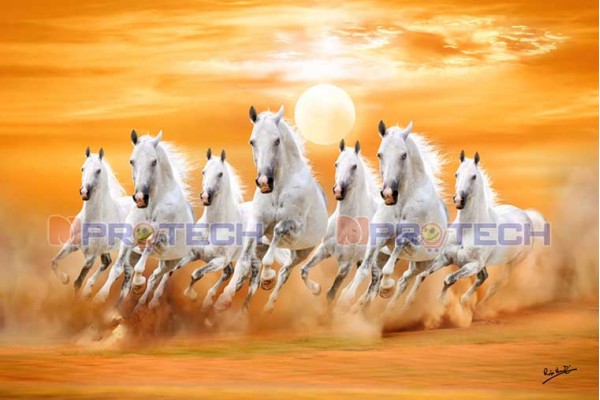 Seven Running horses Vastu Painting Beautiful 7 horses