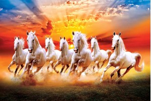 7 horse painting vastu Seven Running Horses Wall Painting