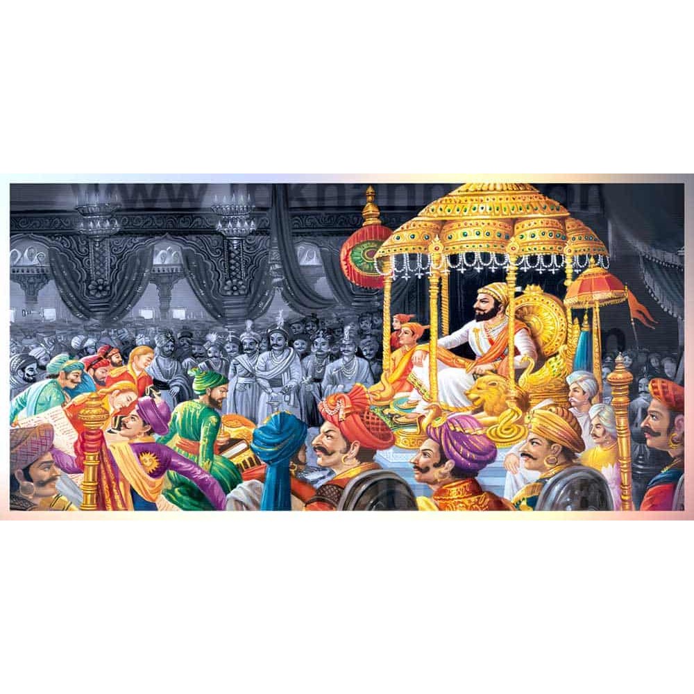 Shivaji Maharaj Darbar Painting On Canvas