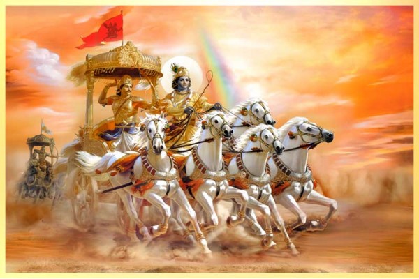 surya dev with seven running horses chariot painting on canvas