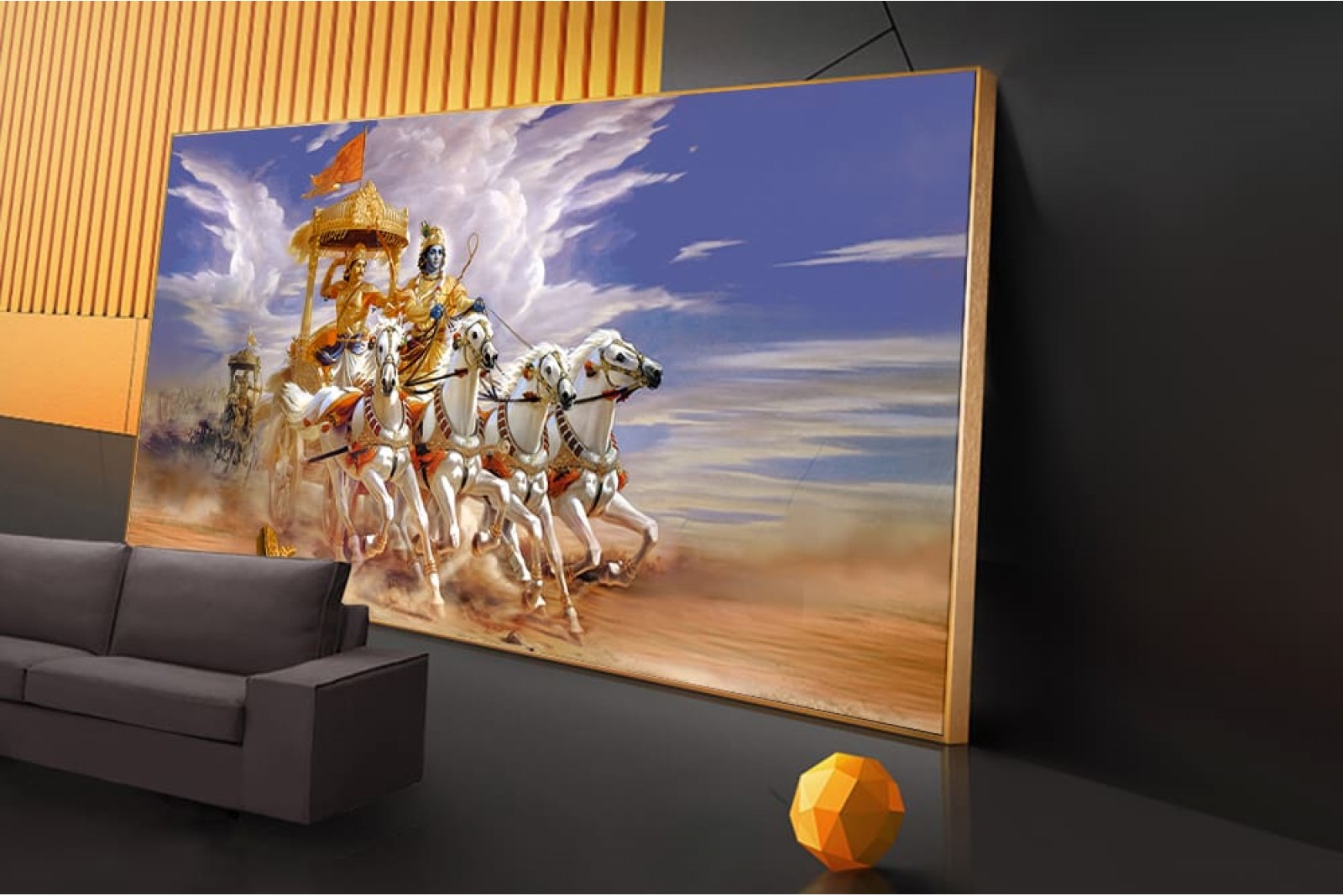 Lord krishna arjuna chariot painting at home